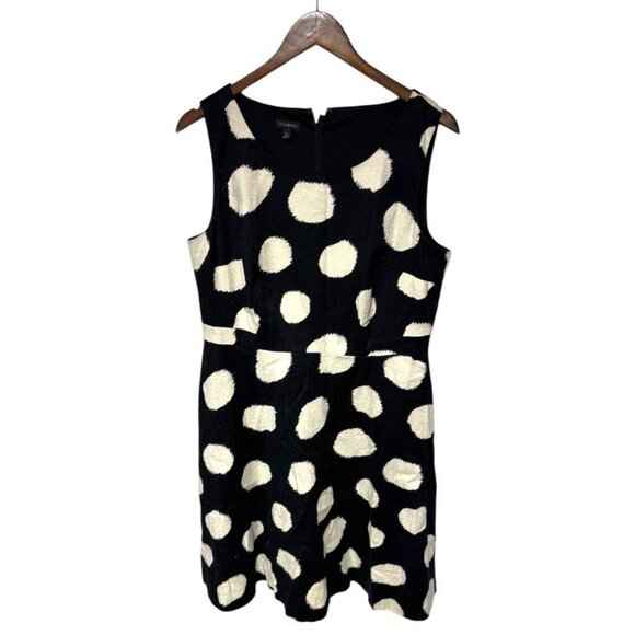 Talbots Polka Dot Dress Black/Cream Size 12 - Picture 1 of 6